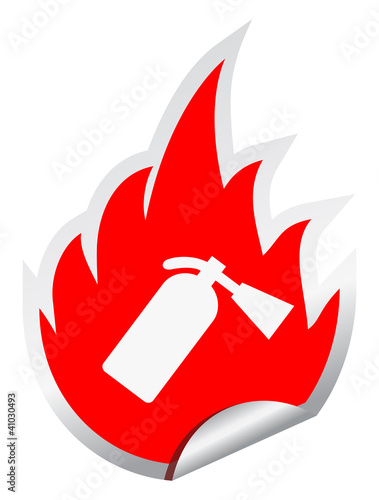 Fire extinguisher vector sticker