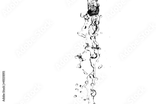 Black and White, water splash, isolated