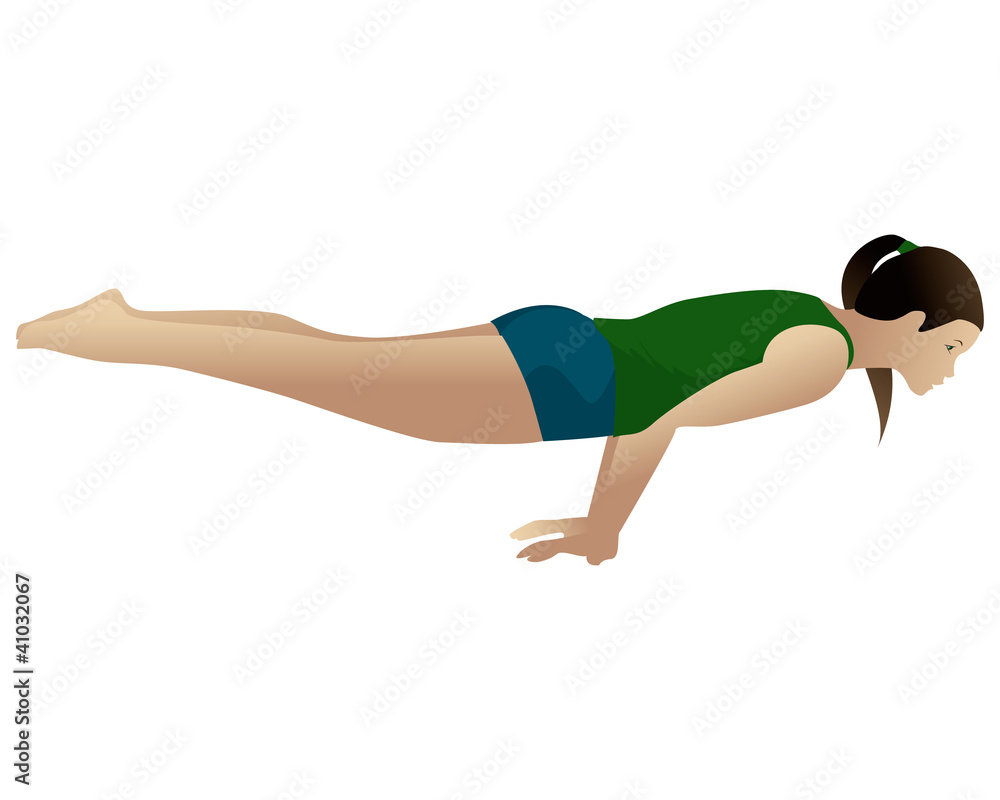 Young woman practicing yoga Mayurasana isolated on white Young woman practicing yoga Mayurasana isolated on white