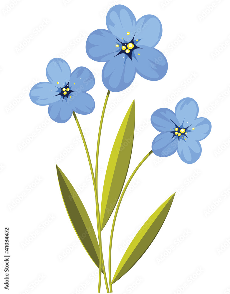 Naklejka premium Summer blue flowers