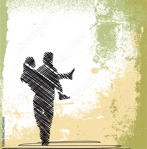 abstract sketch of groom carrying bride. vector illustration
