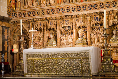Billede på lærred San salvador de la seo Cathedral altarpiece