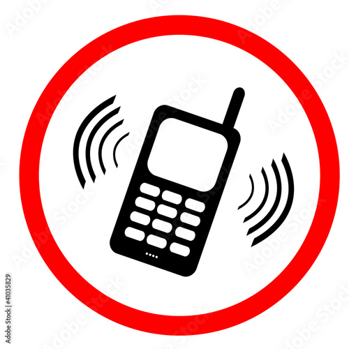 No mobile phone sign : Please use vibrate or silent mode