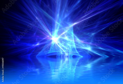Wallpaper Mural Abstract background, fractal design over water reflection. cosmi Torontodigital.ca