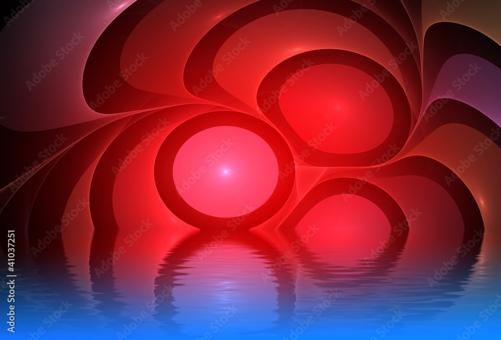 Abstract background, fractal design over water reflection. cosmi Abstract background, fractal design over water reflection. cosmi