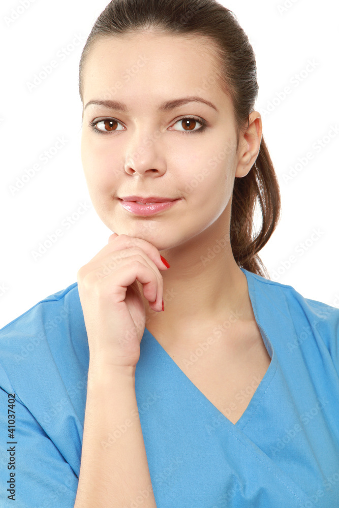 Female doctor, isolated on white background Female doctor, isolated on white background