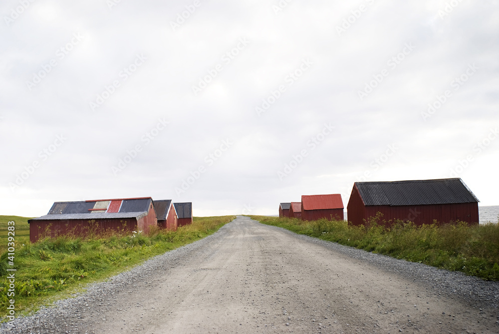 Abandoned fisherman´s houses, Lofoten island Abandoned fisherman´s houses, Lofoten island