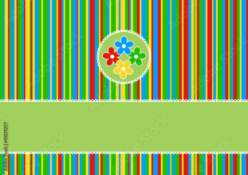 Greeting card with colorful flowers
