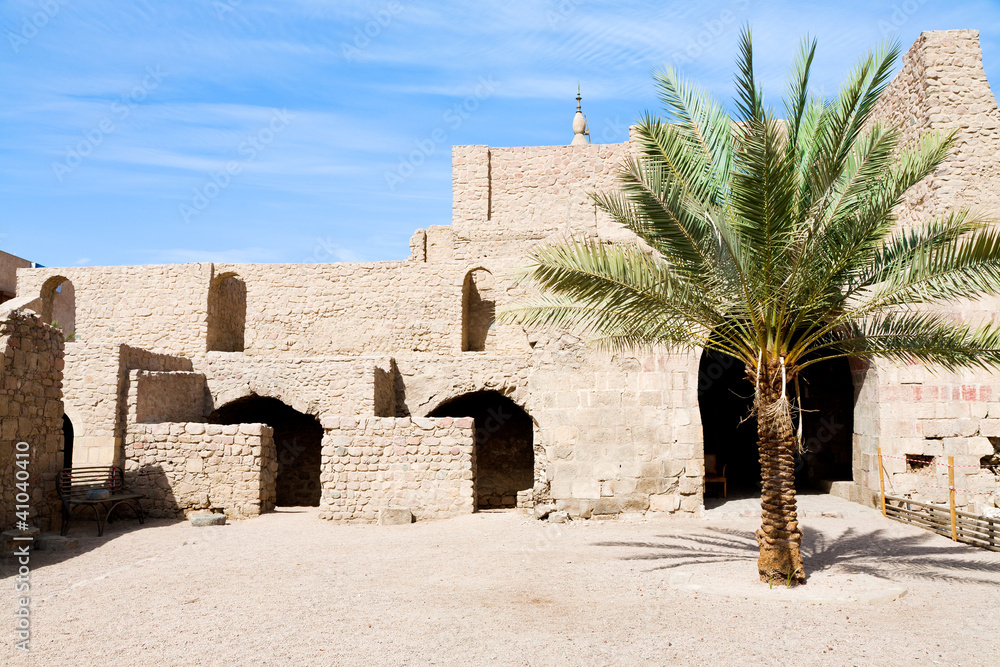 courtyard of medieval Mamluks fort in Aqaba