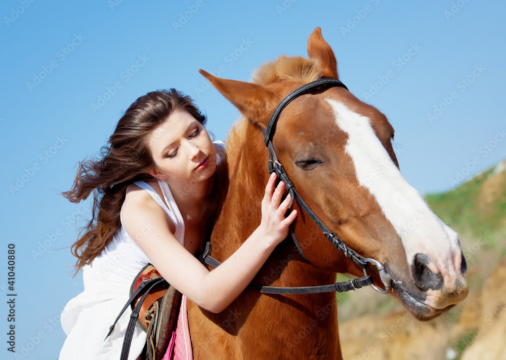 Obraz premium Girl with horse.