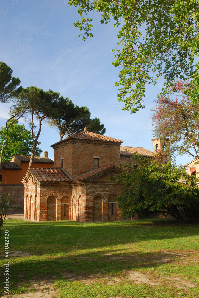 Italy Ravenna world famous Galla Placidia mausoleum