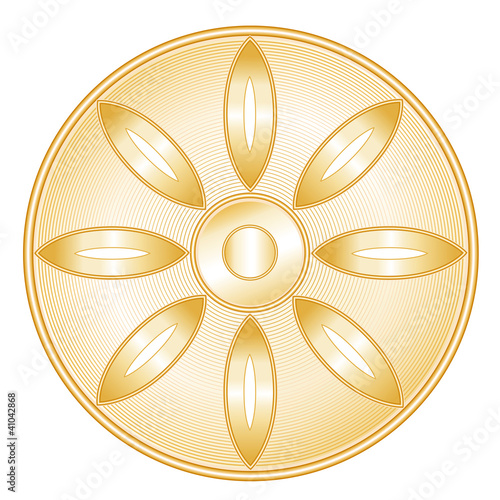 Buddhism Symbol, golden Lotus blossom, icon of Buddhist faith