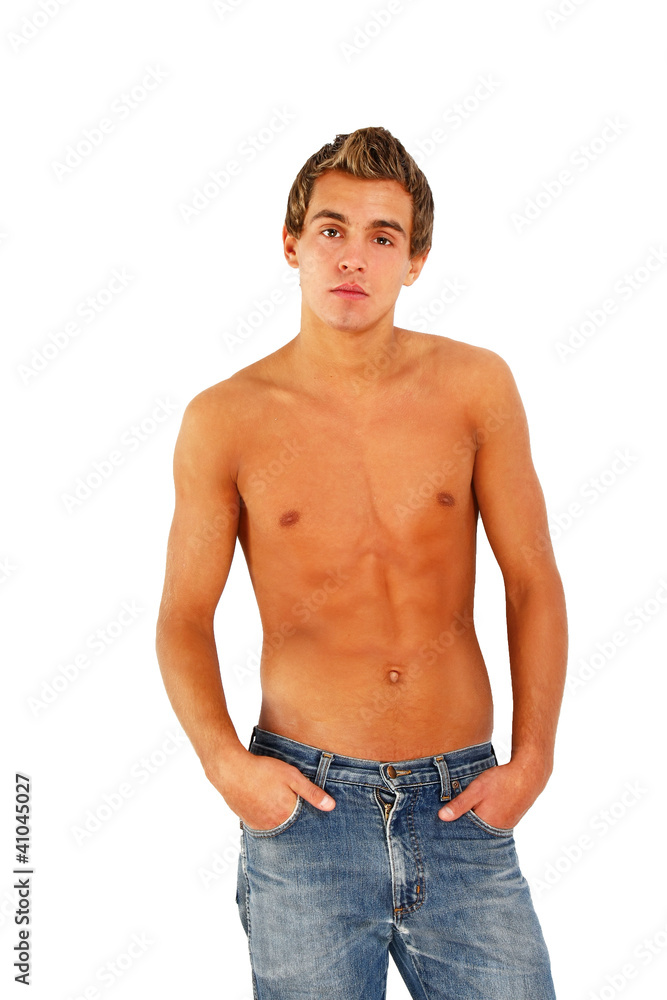 A young handsome guy, isolated on white background A young handsome guy, isolated on white background