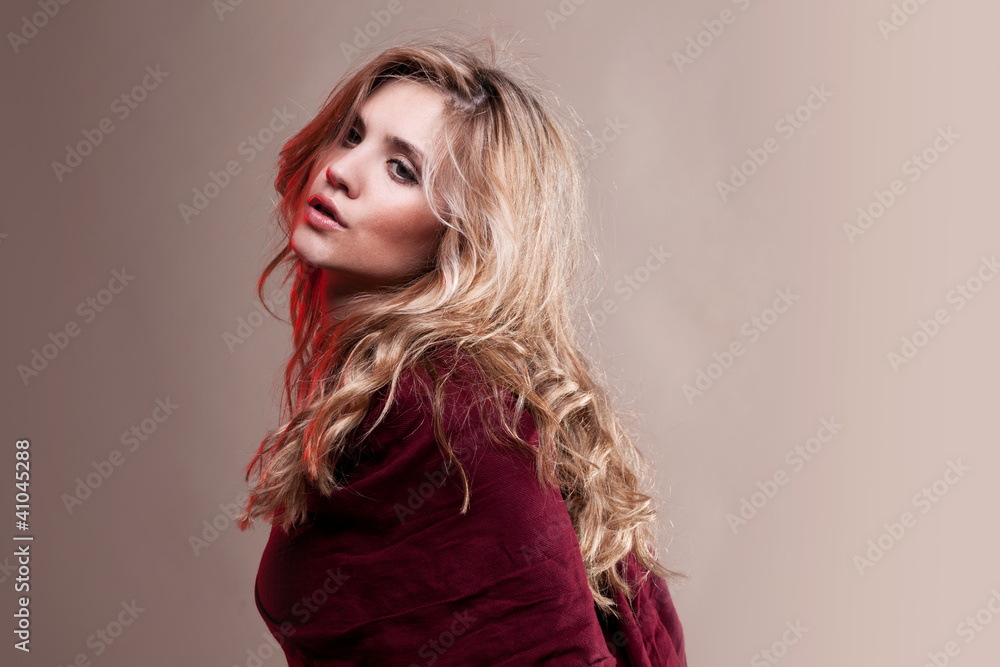 Portrait of fashion woman in dress on natural background Portrait of fashion woman in dress on natural background