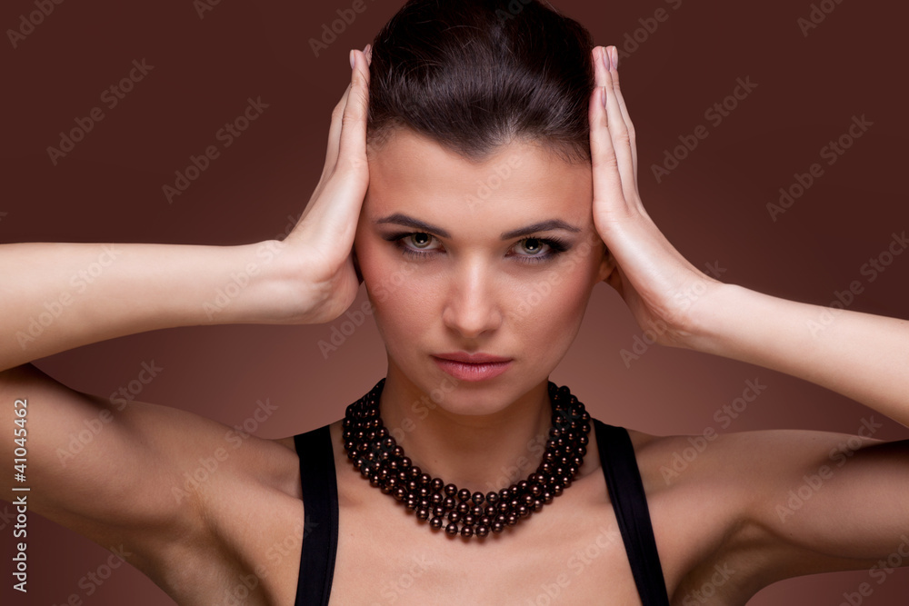 Portrait of luxury woman in exclusive jewelry Portrait of luxury woman in exclusive jewelry