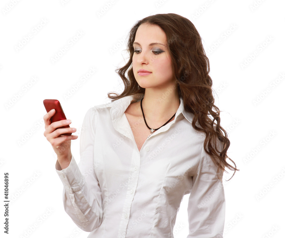 Portrait of young female using cellphone Portrait of young female using cellphone
