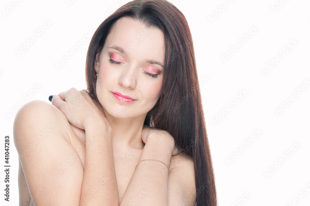 Beautiful woman with luxury hair, studio shot Beautiful woman with luxury hair, studio shot