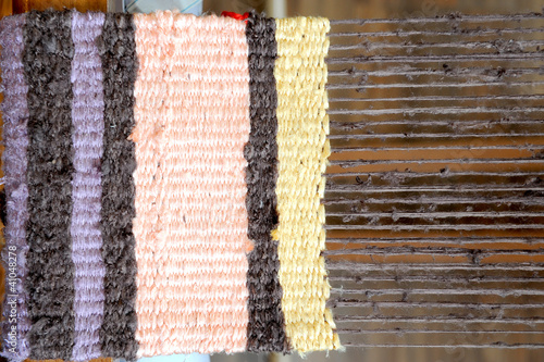 Close-up detail on the old loom