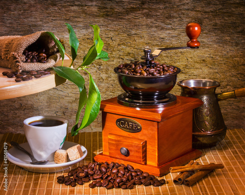 grinder and other accessories for the coffee