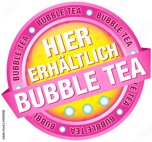 Button Banner "Hier erhältlich - Bubble Tea" pink