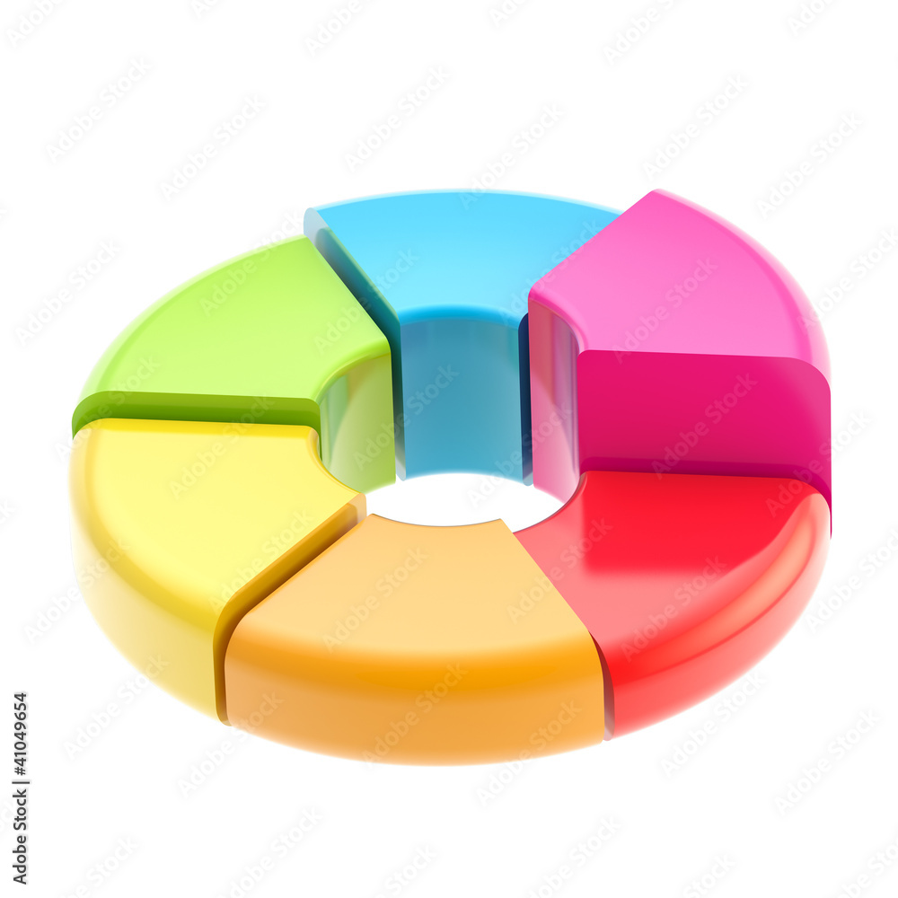 Obraz premium Diagram made of six segments
