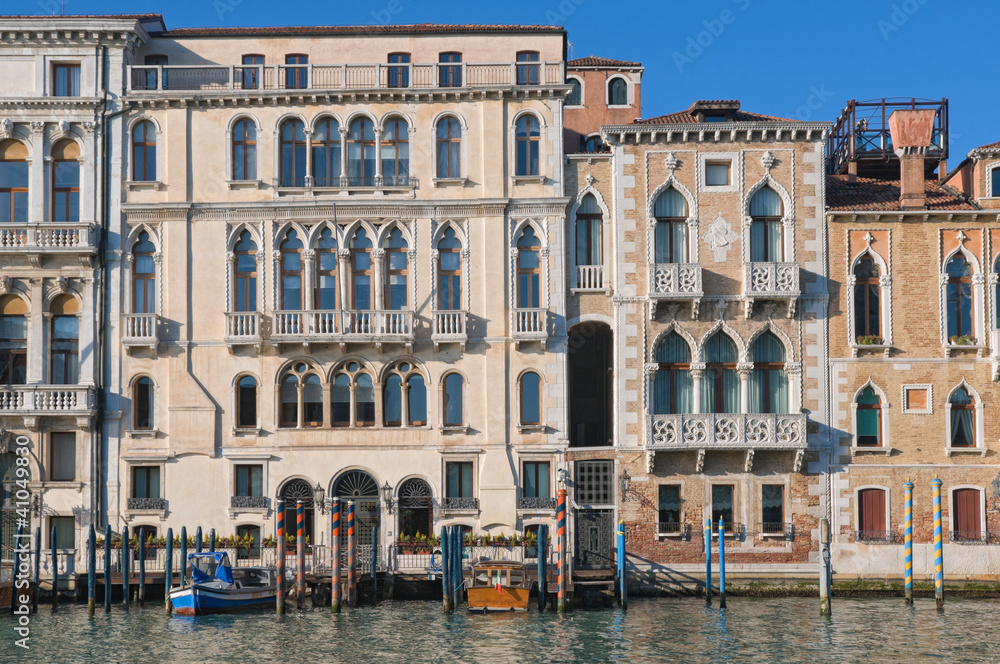 Old palaces along Canal Grande in Venice