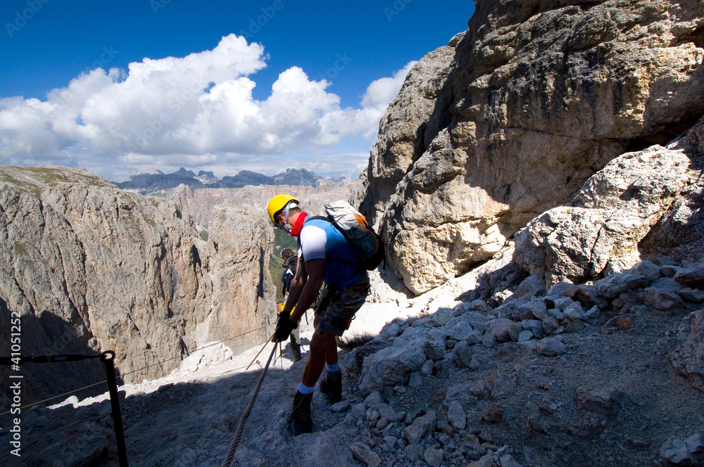 Bergsteiger in den Dolomiten - Alpen