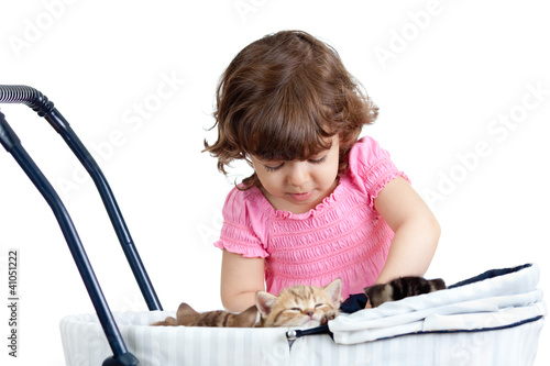 funny child playing with at...