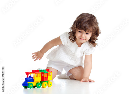 child playing  with colourf...
