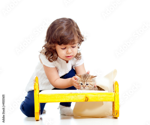 curly child girl playing wi...