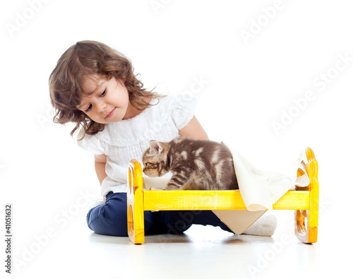 curly child girl playing wi...