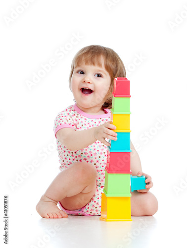 Funny little child playing ...