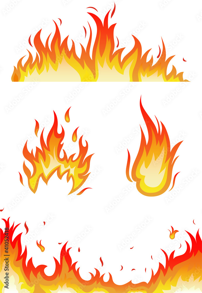 vector set: fire flames - collage vector set: fire flames - collage