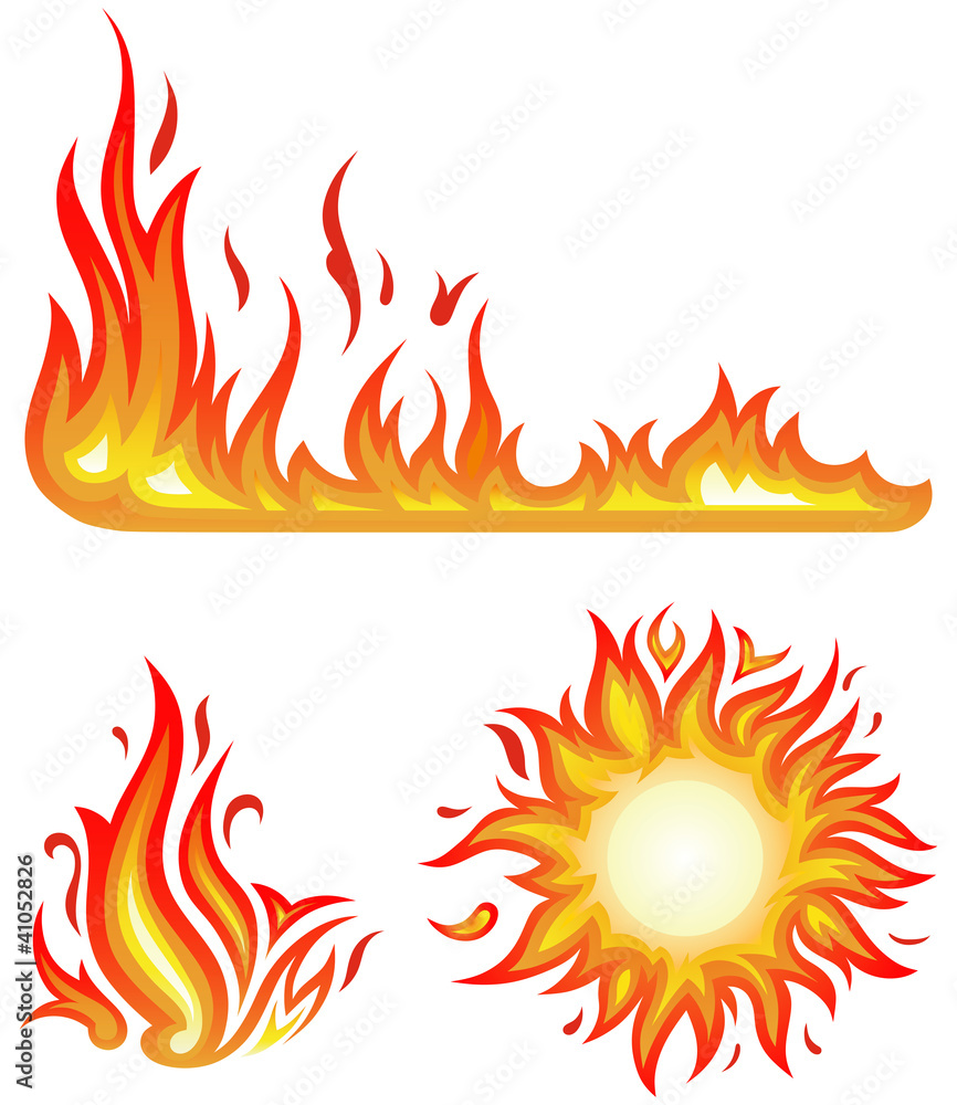 vector set: fire flames - collage vector set: fire flames - collage