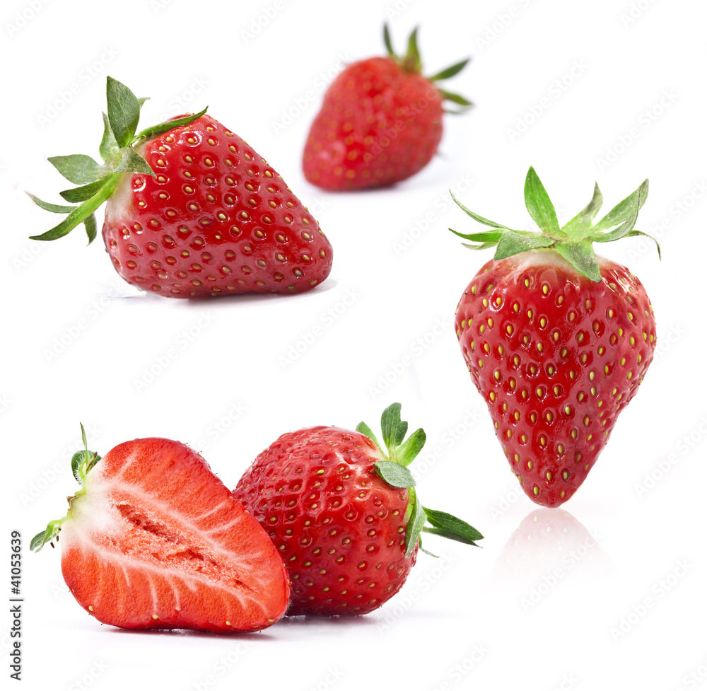 Collection of strawberries isolated on white background Collection of strawberries isolated on white background