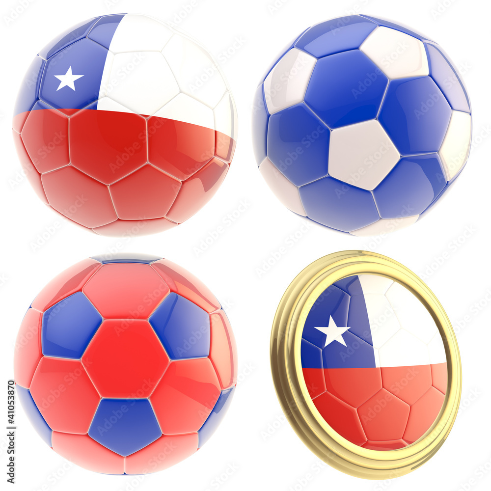 Obraz premium Chile football team attributes isolated