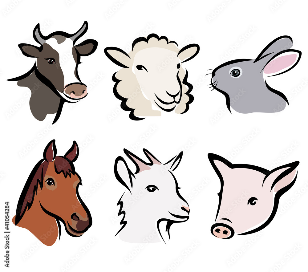 farm animal set of symbols farm animal set of symbols