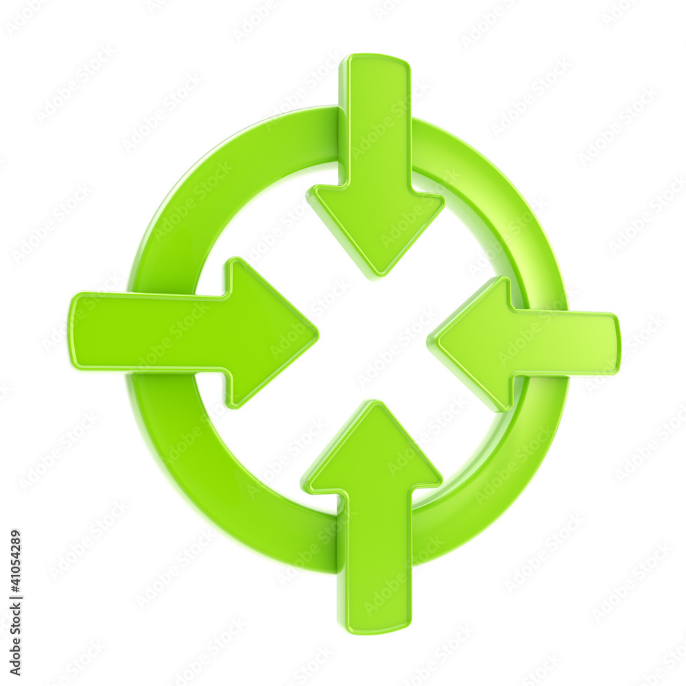Arrow attention symbol badge isolated Arrow attention symbol badge isolated