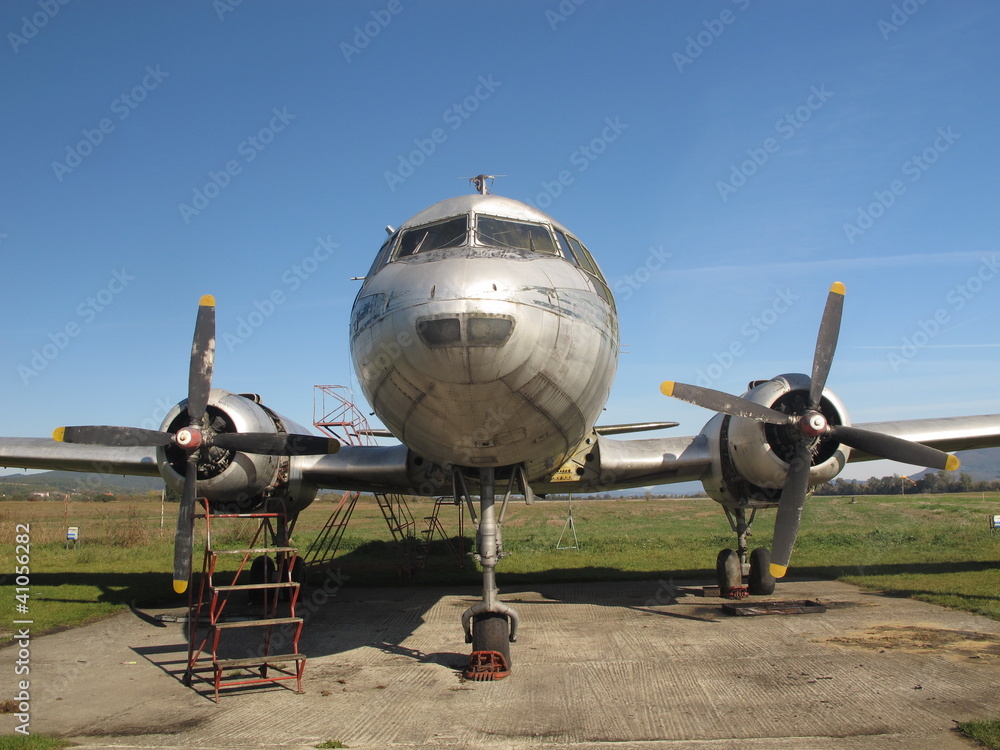 Fototapeta premium Oldtimer aircraft on airport