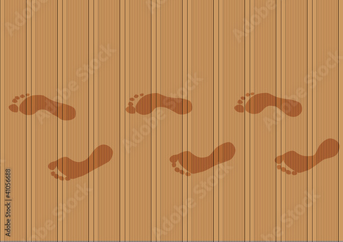 empreintes de pas sur un plancher