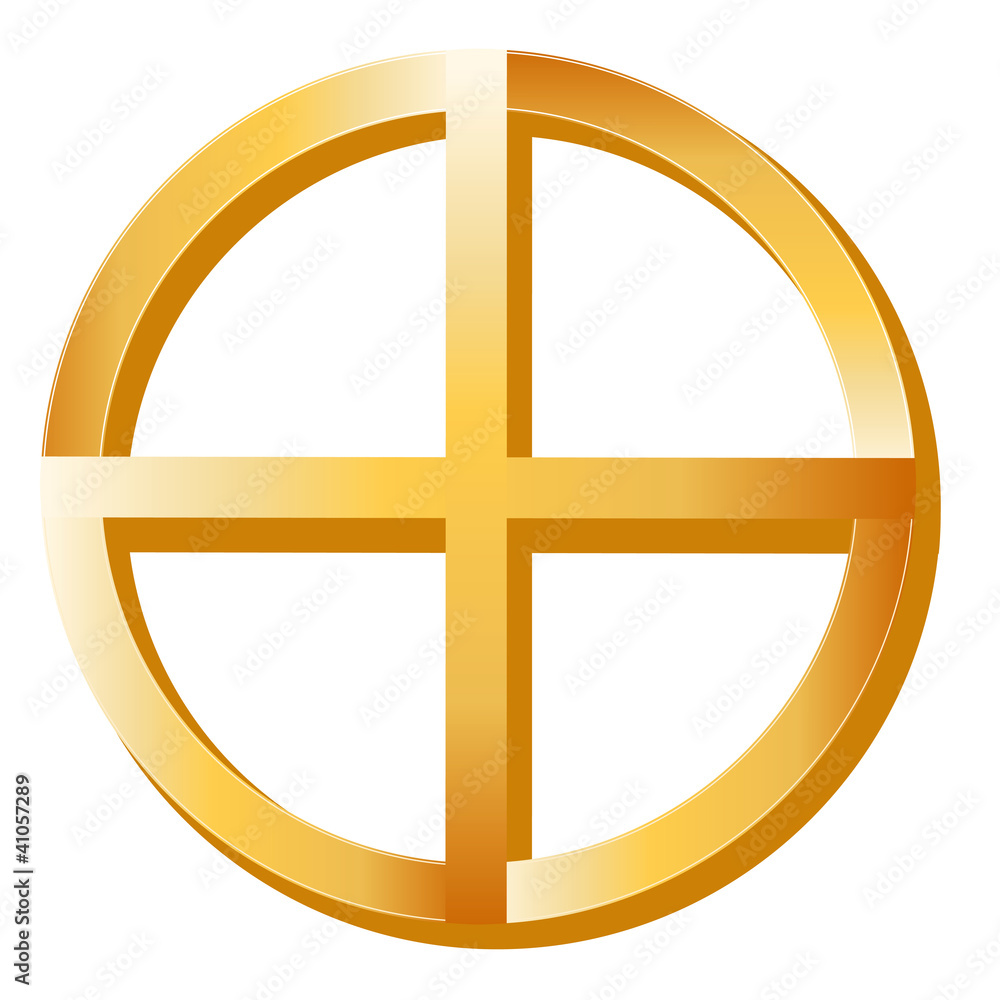 Native Spirituality Symbol, gold Medicine Wheel icon Native Spirituality Symbol, gold Medicine Wheel icon