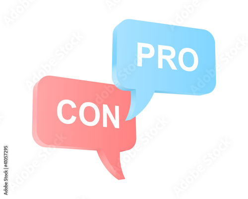 Pro and con arguments. Vector illustration