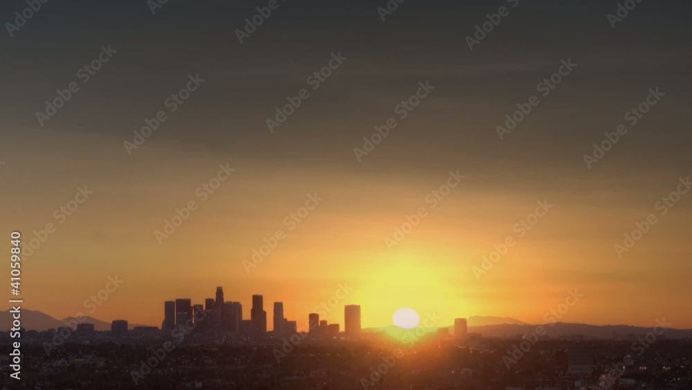 Los Angeles Skyline Sunrise Los Angeles Skyline Sunrise
