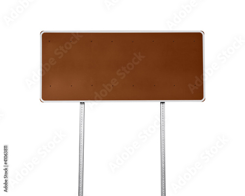 Blank Brown Highway Sign Is...