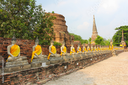 The Buddha and The pagoda at wat Maheyong, Ayutthaya