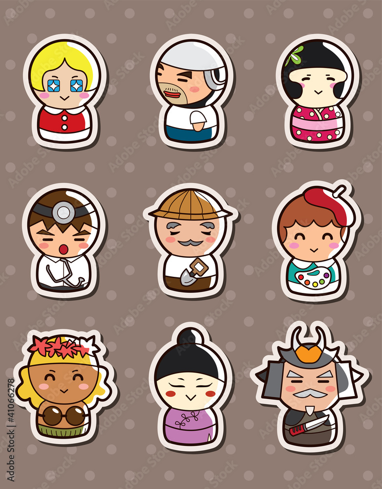 Fototapeta premium people job stickers