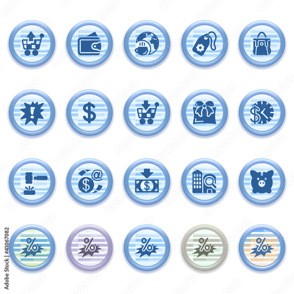 Blue web icons set 16 Blue web icons set 16