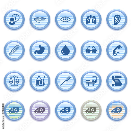 Blue web icons set 17