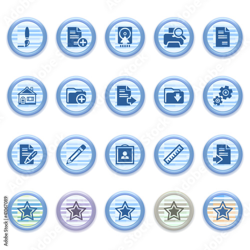 Blue web icons set 21
