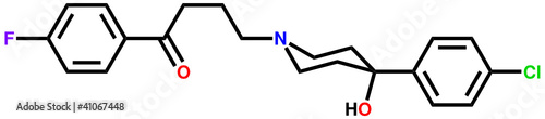 Antipsychotic drug haloperidol structural formula.